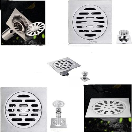 100x100mm Stainless Steel Square Bathroom Kitchen Shower Floor Drain Waste Filter