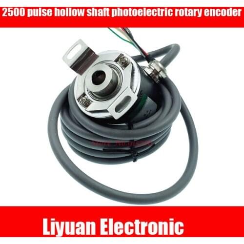 2500 pulse hollow shaft photoelectric encoder ZKP3808 2500 line ABZ three-phase 5-24V rotary encoder high pulse 8mm shaft