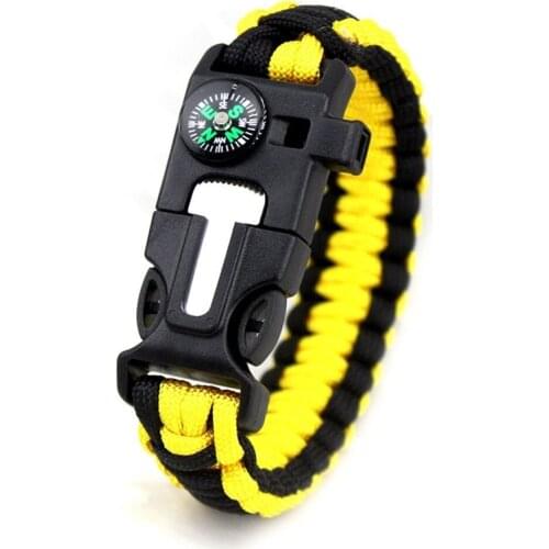 4mm Survival Paracord Bracelet Military Emergency Paracord Survival Bracelet Parachute no flint Outdoor Scraper Whistle Compass