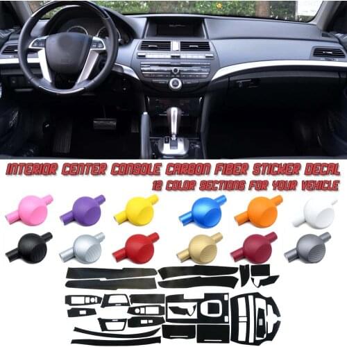 5D Gloss Carbon Fiber Vinyl Film Interior Center Console Sticker For Honda Accord 8th 2008-2013