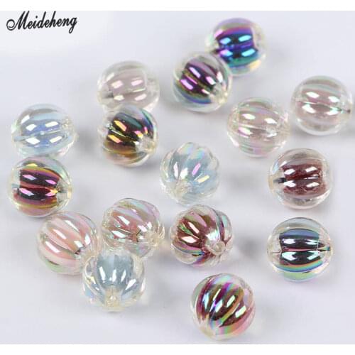 Acrylic Fashion Colorful Jewelry Making Pumpkin Beads DIY Hand-made Plating Head Hair Rope Bracelet Accessory Beads