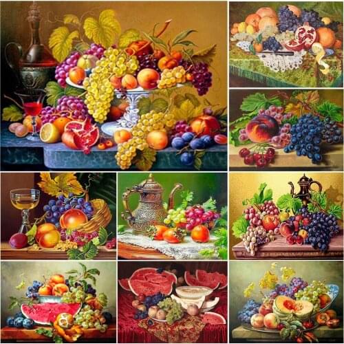 Full Square Diamond Painting Fruit Landscape 5D DIY Diamond Embroidery Handmade Mosaic Cross Stitch Kits Home Decor art picture