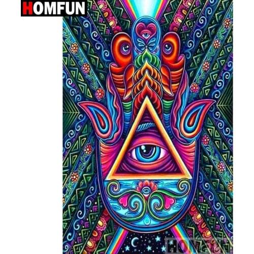 HOMFUN Diamond painting "Abstract eyes" Full Square/Round Drill Wall Decor Inlaid Resin Embroidery Craft Cross stitch A15160