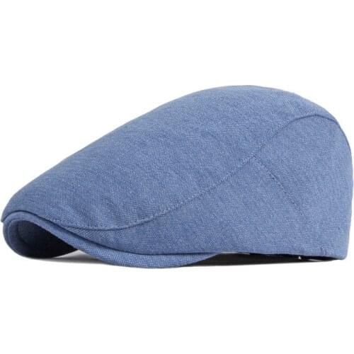 Casual Herringbone Beret Hat For Men Flat Brim Berets Spring Summer Forward Cap Women Solid Blue Khaki Newsboy Painter Hat Boina