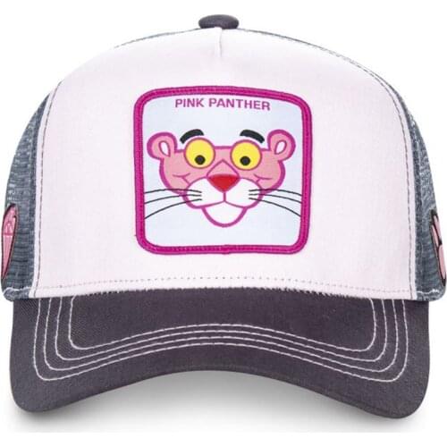 Pink Panther Mesh Cap Anime Patch cotton baseball cap Trucker Dad hat Snapback Summer breathable fashion outdoor leisure caps