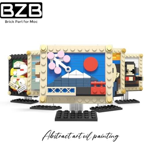 BZB MOC Art Master Self-Portrait Picasso Van Gogh Pearl Earrings Girl Creative Building Block Model Brick Kid DIY Toys Best Gift