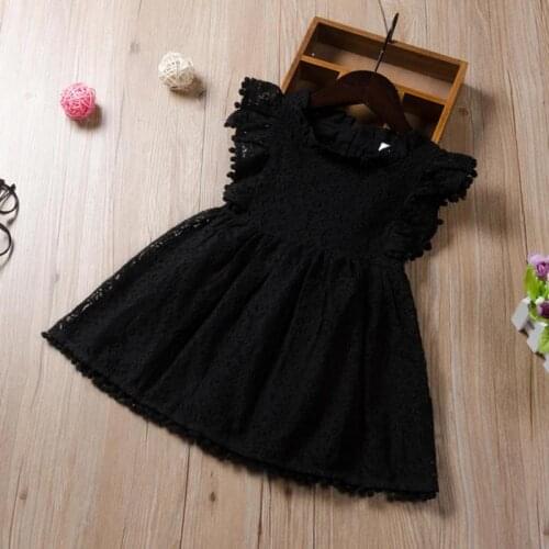 Children Summer Dresses Girl Sleeveless Round Collar Lace Mesh Hollow Out Clothes Stitching Princess Girl Cute A-line Dress