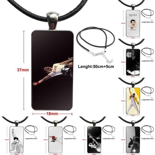 For Women Party Gift Necklace Fashion Long Chain With Rectangle Necklace Jewelry Freddie Mercury