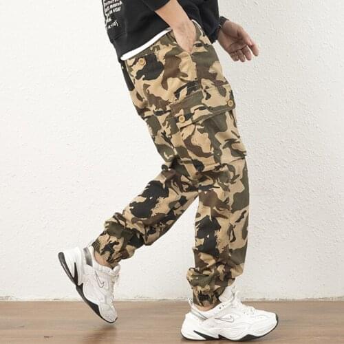2021 Joggers Cargo Men Harem Pants Multi-Pocket Camouflage Man Cotton Sweatpants Streetwear Casual Plus Size Trousers Fall
