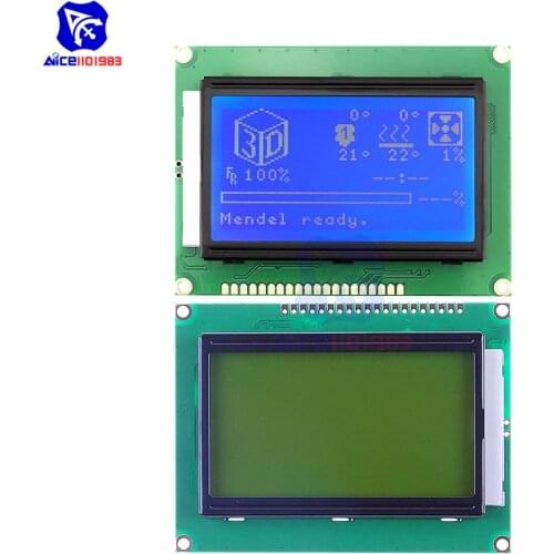 Diymore 128x64 Dots Graphic 12864 LCD Display Module with Backlight ST7920 IIC I2C SPI for Arduino Raspberry Pi STM32 3D Printer