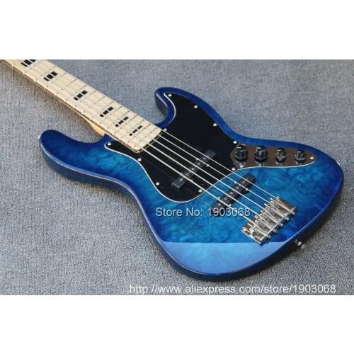 Classical vintage 5 string electric F bass guitar,Alder material body bass,black inlay,Wholesales