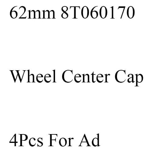 4pcs 62mm Wheel Rim Hubcap Cap Cover for 8T0601170 A4 B5