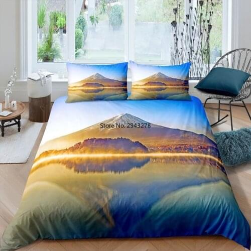 Island Sea Moutain Scenery Duvet Cover Printed Bedding Set Landscape Kid Boy Comforter with Pillowcase Bed Linen King Queen Size