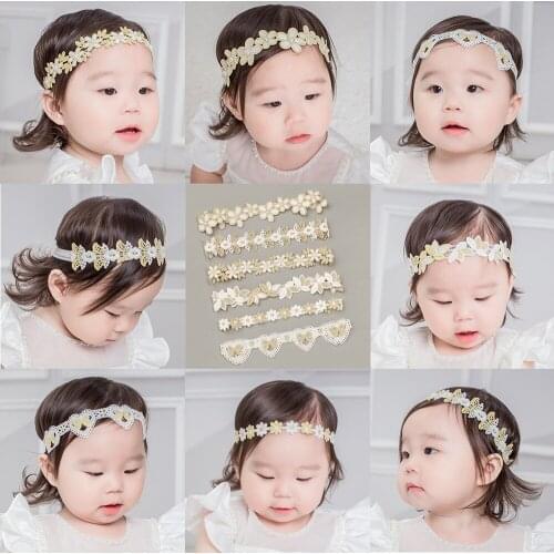 2pcs Baby Toddlers Hollow Lace Hair Band Embroidery Flower Stretchy Headbands Infant Kids Daisy Head Hoop Girls Hair Accessories