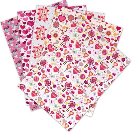 30cm*136cm Snythetic Leather Sheets Printed Faux Leather Fabric for DIY Hair Bow Material L660