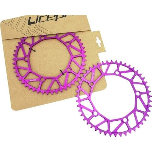Litepro 130BCD 48T 50T Chainring Aluminum Alloy Hollow Chain Wheel 8/9/10 Speed BMX Folding Bike Road Bicycle Chainwheel Purple