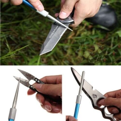 Mini Multi-function Pen Sharpener Blade Sharpener Stone File Multi for Knife Fishing Hooks Sharpening Outdoor Tools