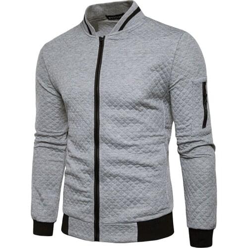 2020 New Fashion Casual Coat Men Jackets Spring Solid Plaid Thin Mens Bomber Jackets Stand Collar European size chaquetas hombre