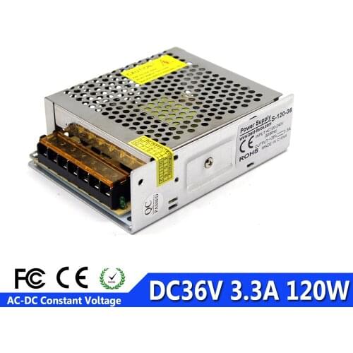 Single Output Power Supply DC36V 3.3A 120W Driver 110V 220V AC to DC SMPS for CCTV Camera LED Strip light Motor CNC Stepper