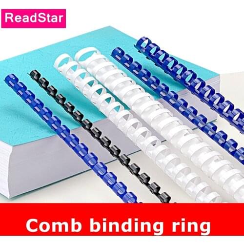 100PCS/BOX ReadStar comb binding rings 21 Loops 6-16mm 20-120 sheets A4 file comb binding aprons 4 colors