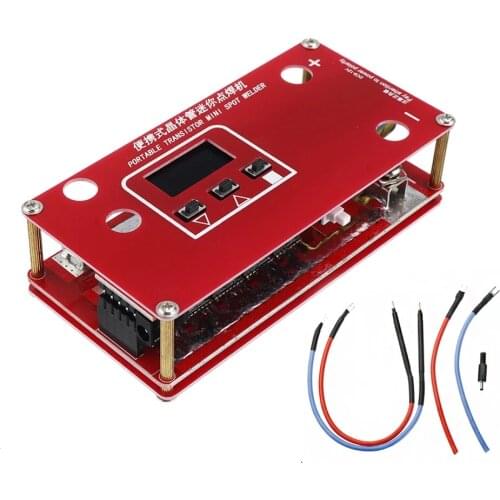 Portable Transistor DIY Mini Spot Welding Machine 18650 Lithium Battery LCD Display Screen Spot Welder with 2 Mos Tubes