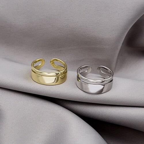 Simple Style Double Layer Opening Ring For Women Girls Fashion Personality Adjustable Finger Jewelry Party Gifts