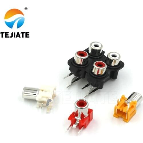 5PCS RCA Lotus Socket 1/4 Hole AV Base Connector Three Feet Adapter Audio Signal Input Socket