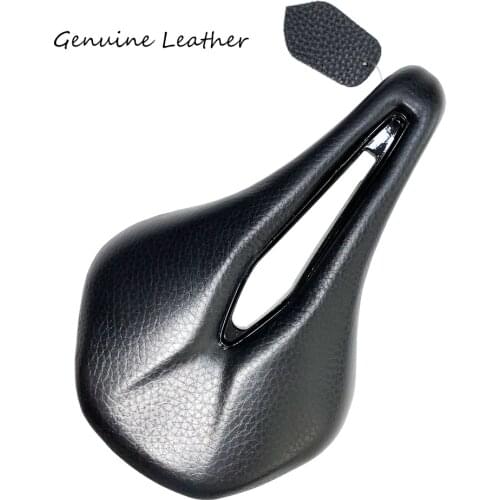 Genuine Leather Titanium rail 165 mm mtb road hollow EVO sponge bicycle saddle