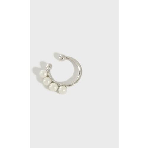 SHANICE 925 Sterling Silver CHIC wind shell beads Ear Clip on Earrings Clip Earrings without Piercing for Women Lady Girl