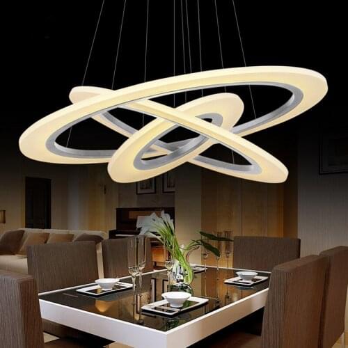 Modern pendant lights for living room dining room 3/2/1 Circle Rings acrylic aluminum body LED Lighting ceiling Lamp fixtures