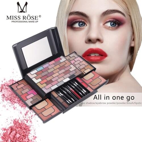 Eyeshadow Glitter Makeup Set 68 Color a Box Palette Layers Concealer Lipstick Powder Blush Cosmetics Set with Mirror and Brushes