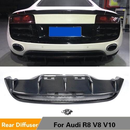 Carbon Fiber / FRP Rear Bumper Exhaust Diffuser Lip Spoiler for Audi R8 GT V8 V10 2-Door 2010 - 2015 Convertible Replace Style