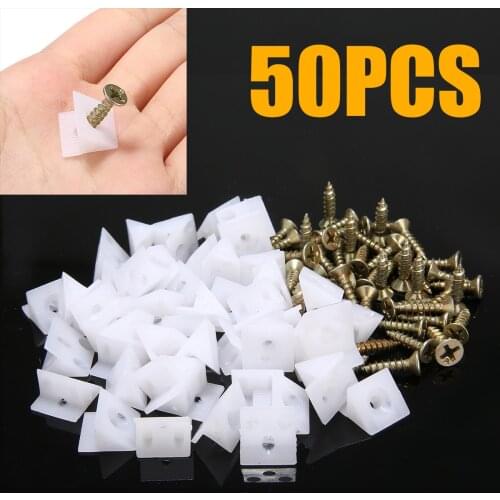 50pcs/set 5.3*3.7 inch Drawer Bottom Sagging Repair Fixing Wedges Furniture Mending Corner Brackets Screw Kit