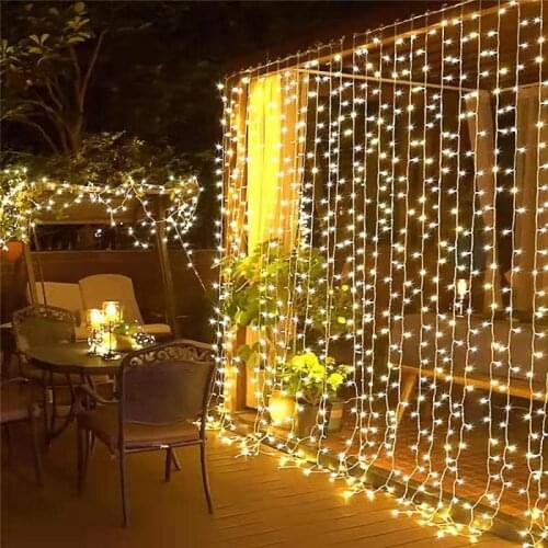 Outdoor Street Garland Waterproof Connecter Icicle Led Lights Decors for Room Yard Eaves Roof Corridor Porch Gazebo wedding Chri