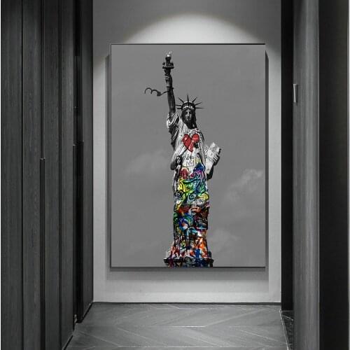 Street Wall Graffiti Art Liberty Woman Canvas Paintings Abstract Art Canvas Prints For Kids Living Room Cuadros Home Decoration