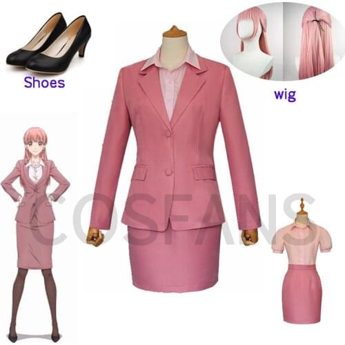 Unisex Anime Cosplay Wotakoi Love is Hard for Otaku Momose Narumi Pink Cosplay Costumes Uniform Sets Halloween costume wig shoes