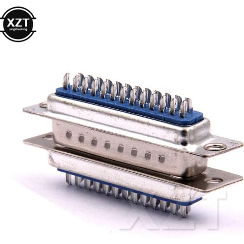 High Quality 1 Pair 25 Pin D-SUB DB25 Pin Male Female Solder Type Welding Connector Female with male connector