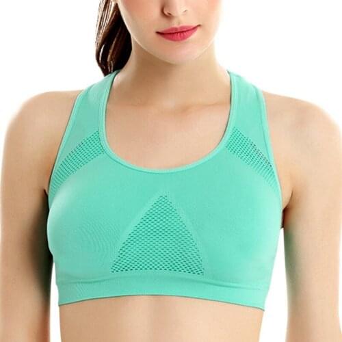 Women Breathable Sports Bra,Absorb Sweat Shockproof Padded Sports Bra Top,Athletic Gym Running Fitness Yoga Sports Tops