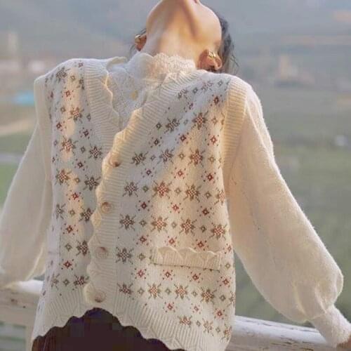 Autumn France Vintage Elegant Sweater Vest Winter Loose Casual Kawaii Cute Sweaters Korean Fashion Summer Clothes for Women 2021