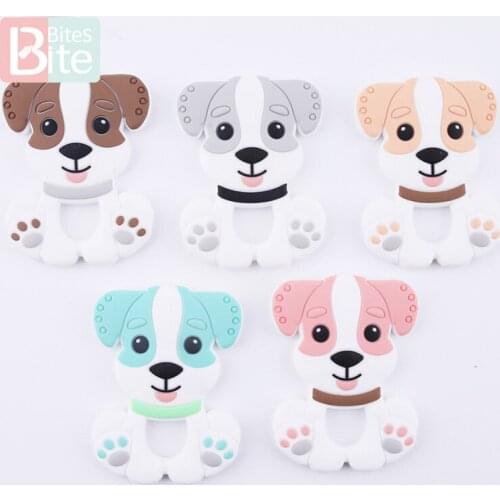 1Pc Baby Teether Silicone Husky Dog Pendant Food Grade Silicone Accessories Teeth Pacifier Chain Pendant Montessori Baby Product
