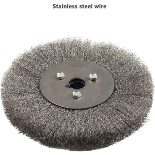 1pc Stainless Steel Wire Flat Wire Brush Wood Polishing Pulling Wheel 100/150/200/ 250/300MM Outside Dia. 0.15/0.2mm Wire Dia