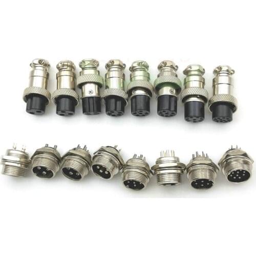 10set GX16 16mm 2pin 3pin 4Pin 5pin 6pin 7pin 8Pin 9pin 10pin16mm Audio Chassis Mount Connector