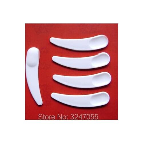 100pcs/lot 12*57mm White Plastic Eye Cream Spoon, DIY Maquillage Spatula Tool, Cosmetic Cream Refillable Tool,Makeup Accessories