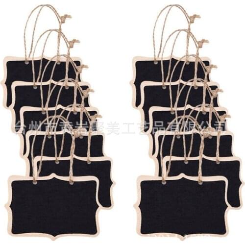 12PCS Mini Chalkboard Place Cards Hanging Blackboard Double Sided Chalkboard Wedding Party Table Number Place Tag Rectangular