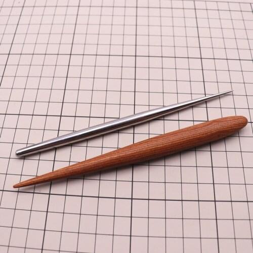 2pcs/set Stainless steel texture rod detail needle mahogany round head tool for dolls,fold texture processing tool