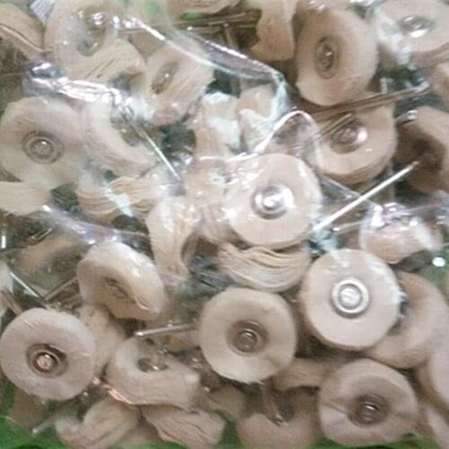 200 Pieces White Cotton Brushes Rough Dental Cloth Wheel For Dental Lab And Metal Tools Mini White Cloth Wheel With Handle