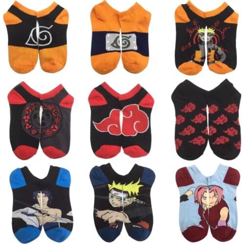2021 Anime Uzumaki Socks For Women Men Cotton Breathable Print Stock Cosplay Cartoon Sasuke Summer Akatsuki Madara Party Gifts