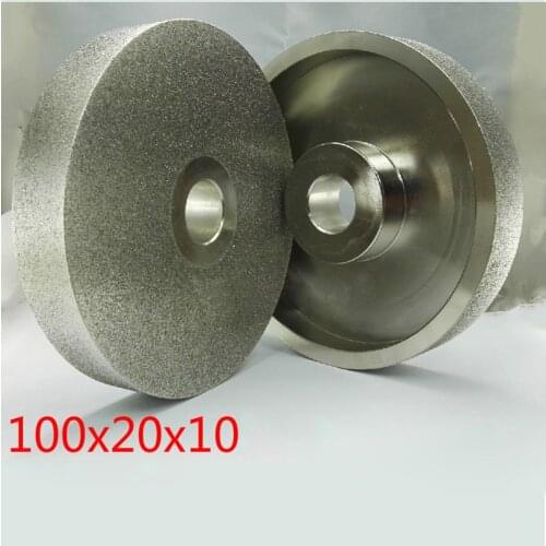 4" Inch Diamond Grinding Wheel 100x20x10mm Hole Tungsten Steel Glass Gemstone Alloy Ceramic Parallel Polishing Wheels