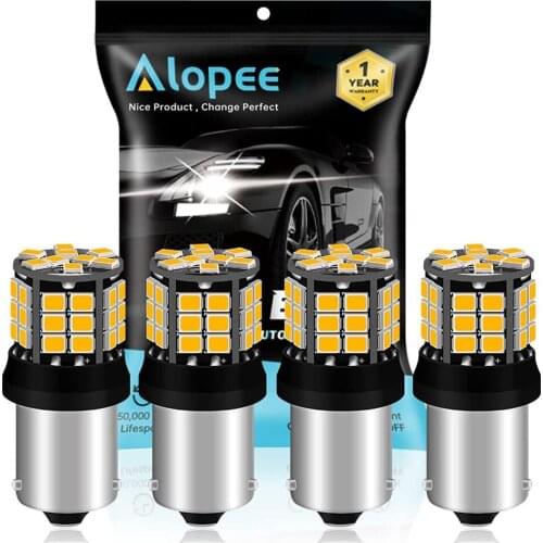 4pcs 1056 BAU15S 7507 12496 1156PY PY21W RY10W 9-30V 2835 39 SMD Amber/Yellow LED Car Replacement Turn Signal Light Blinker Bulb