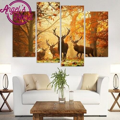 4 pcs,5D DIY diamond embroidery Animal Pictures Decorative,full diamond painting Cross Stitch Rhinestone mosaic home decoration